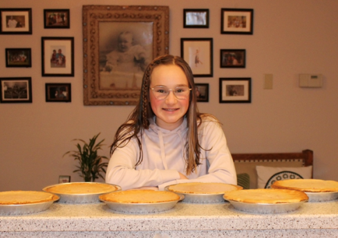 Maggie Bacon with some of her delicious baked goods!